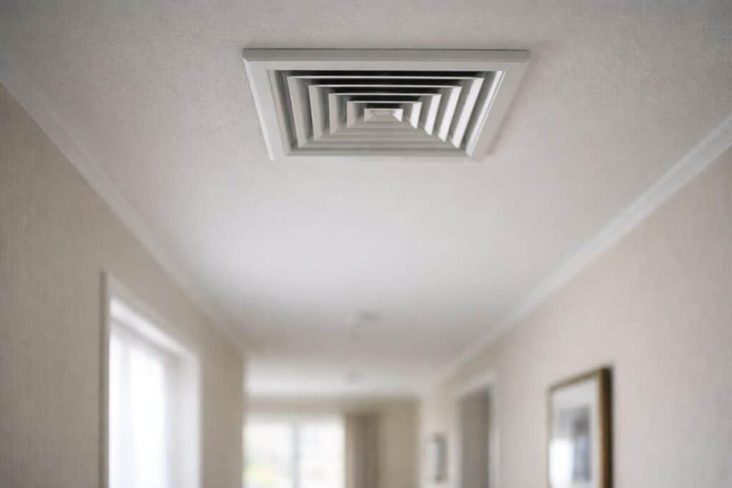 ceiling ventilation diffuser installed in a New Zealand home hallway