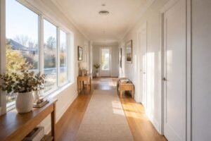 dry well-ventilated hallway in a New Zealand home with ceiling vent