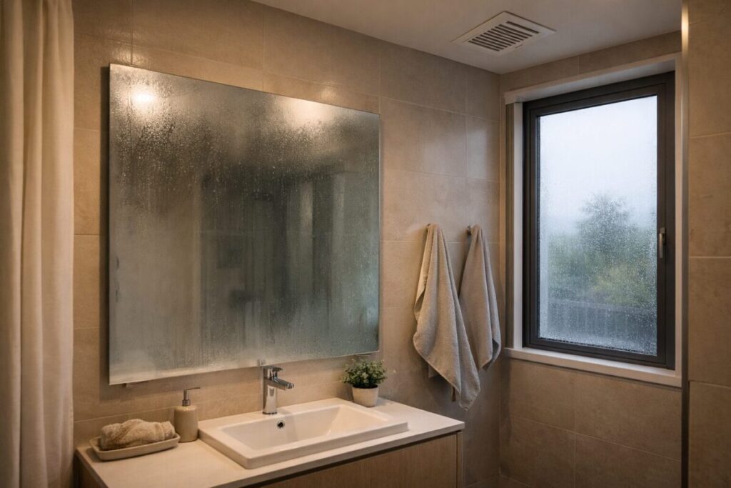 bathroom humidity and light condensation in a modern NZ home