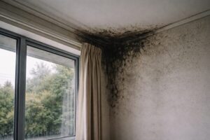 dark mould and lighter surface mould on walls in a New Zealand home