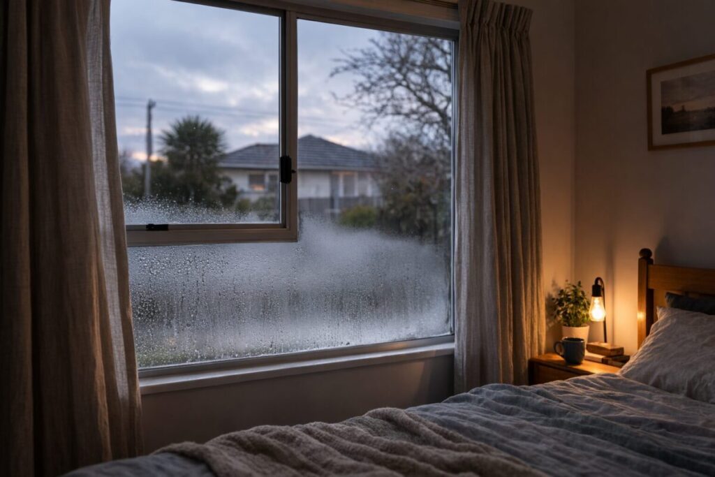 bedroom window condensation in old NZ state house