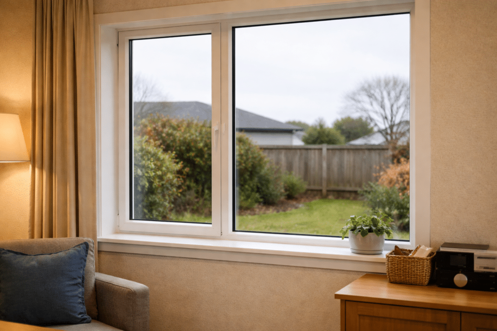dry double-glazed window with no condensation in NZ home