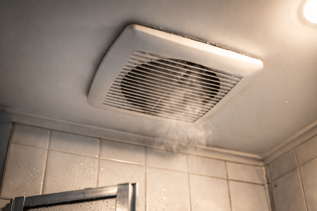 ceiling extractor fan in a New Zealand home bathroom