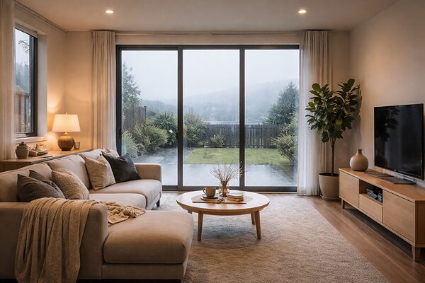 light window condensation in a modern NZ new build living room