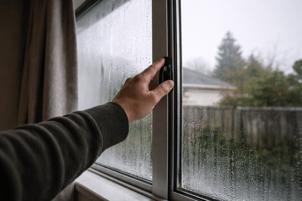 mould on leather shoes in damp wardrobe in NZ home