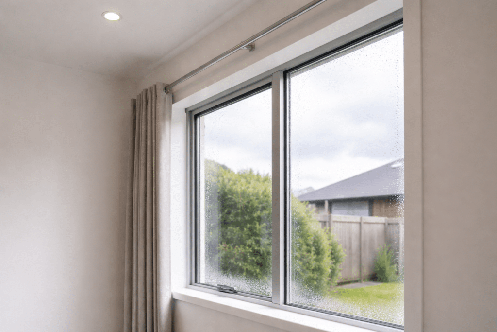 condensation on window frame in a well-insulated NZ new build