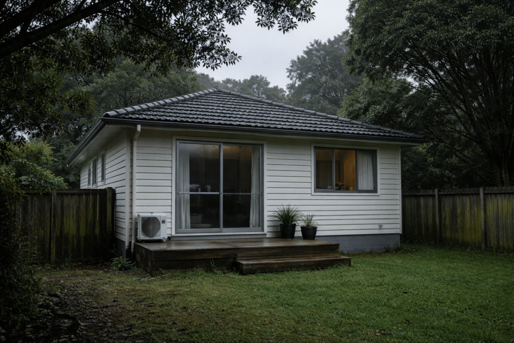 NZ home in heavy shade from trees with no direct sunlight