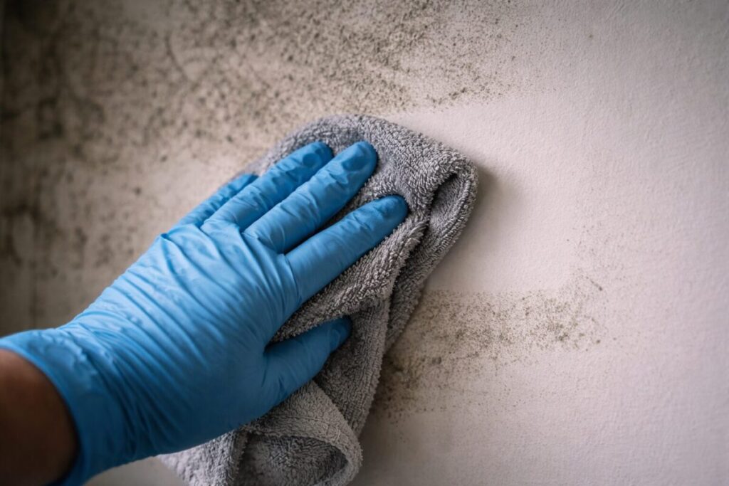 dark mould and lighter surface mould on walls in a New Zealand home
