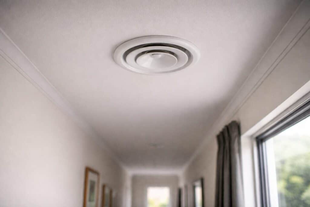 ceiling ventilation diffuser helping airflow in a New Zealand home